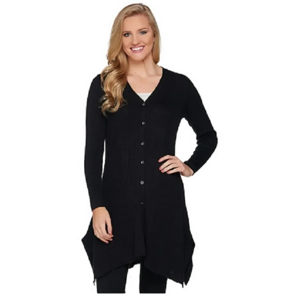 H by Halston Button Front Rib Cardigan - Size S - NWT
